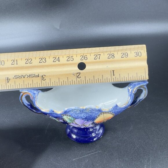 Vintage Germany Fien Porcelain Basket Dish Small Miniature Dish With Handles VTG - Picture 3 of 11